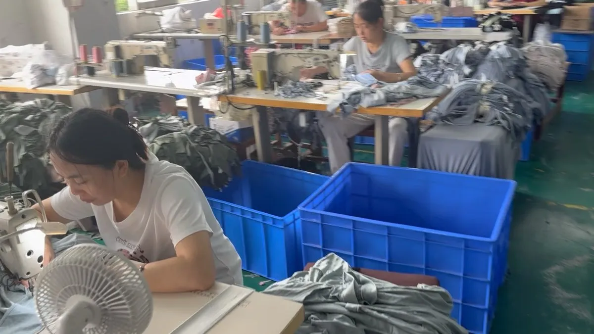 Production floor — sewing lines and assembly