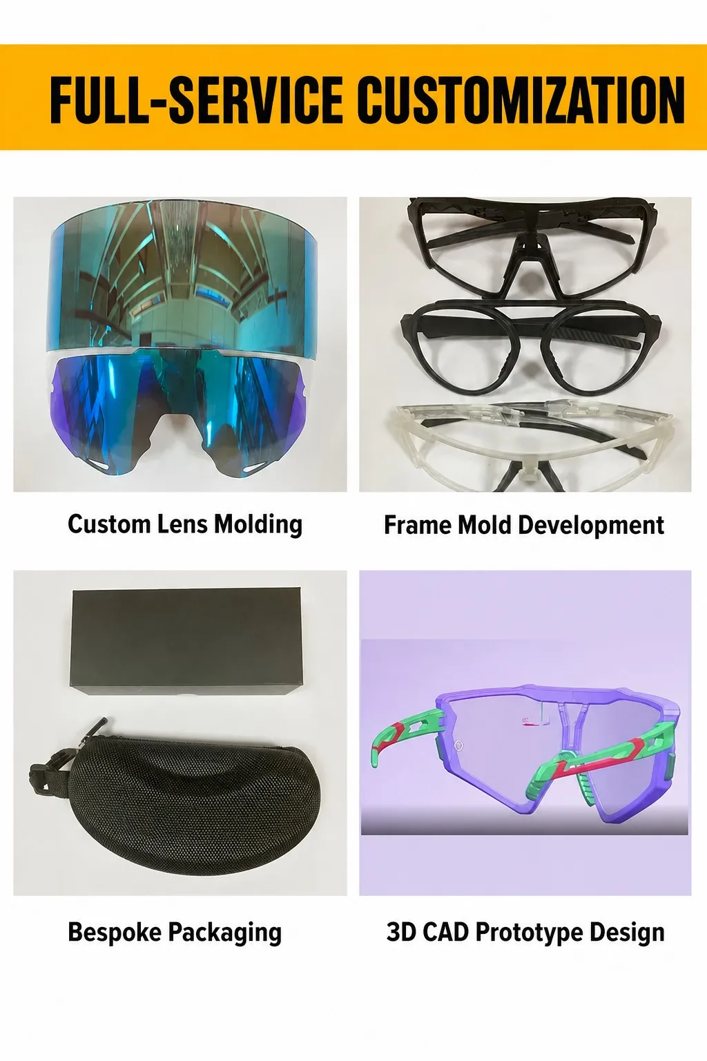 Lens, frame and 3D design customization process
