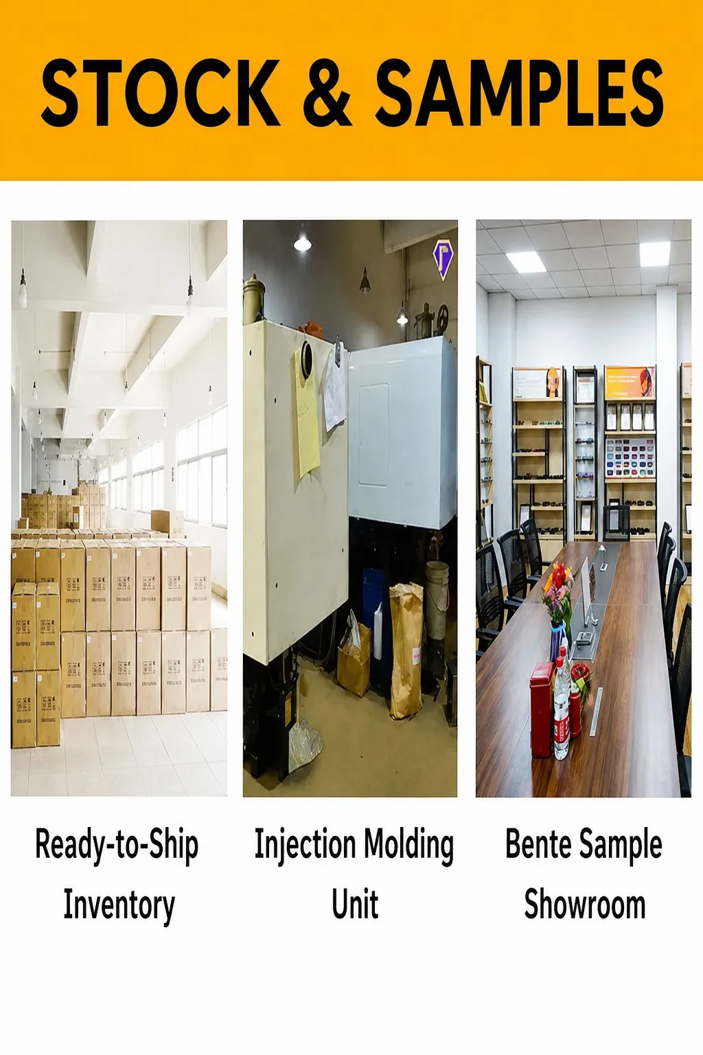 Sunglasses stock and sample room