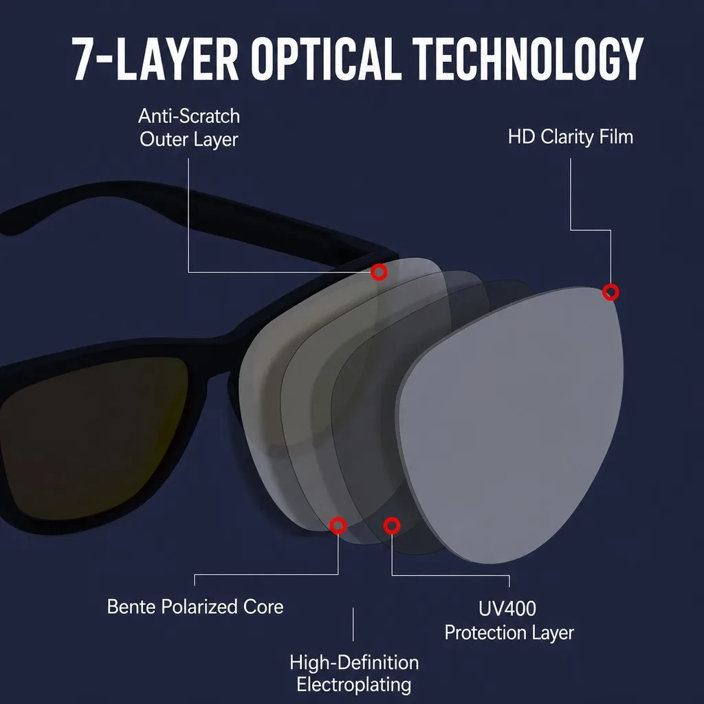7-layer polarized lens structure
