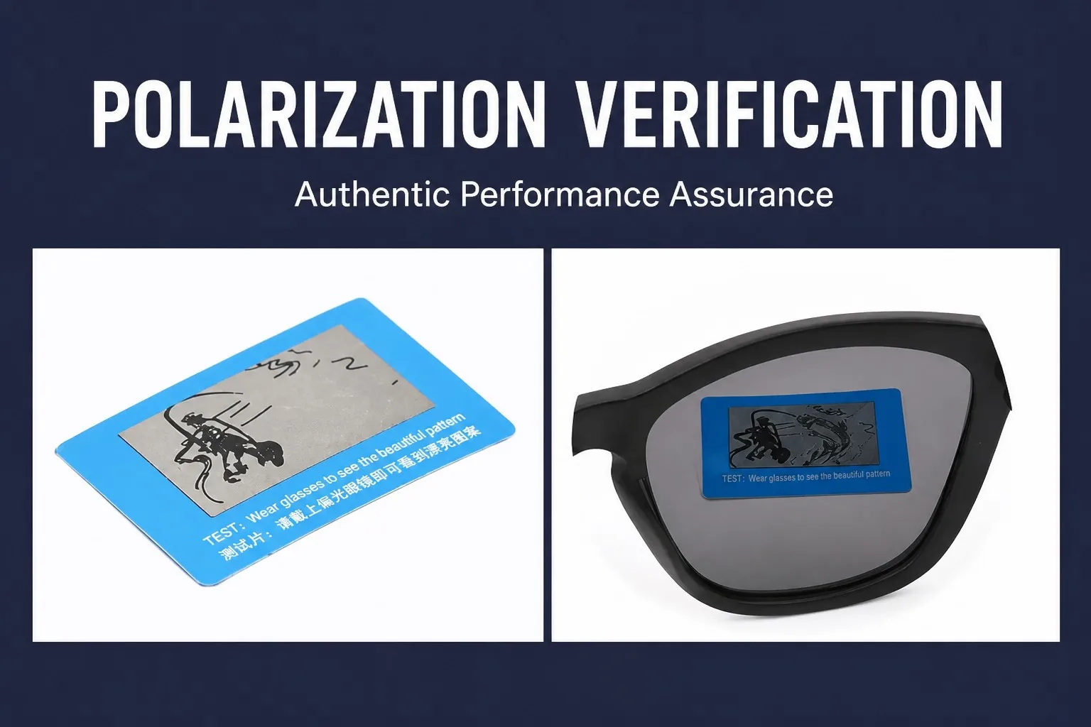 Polarization verification test card