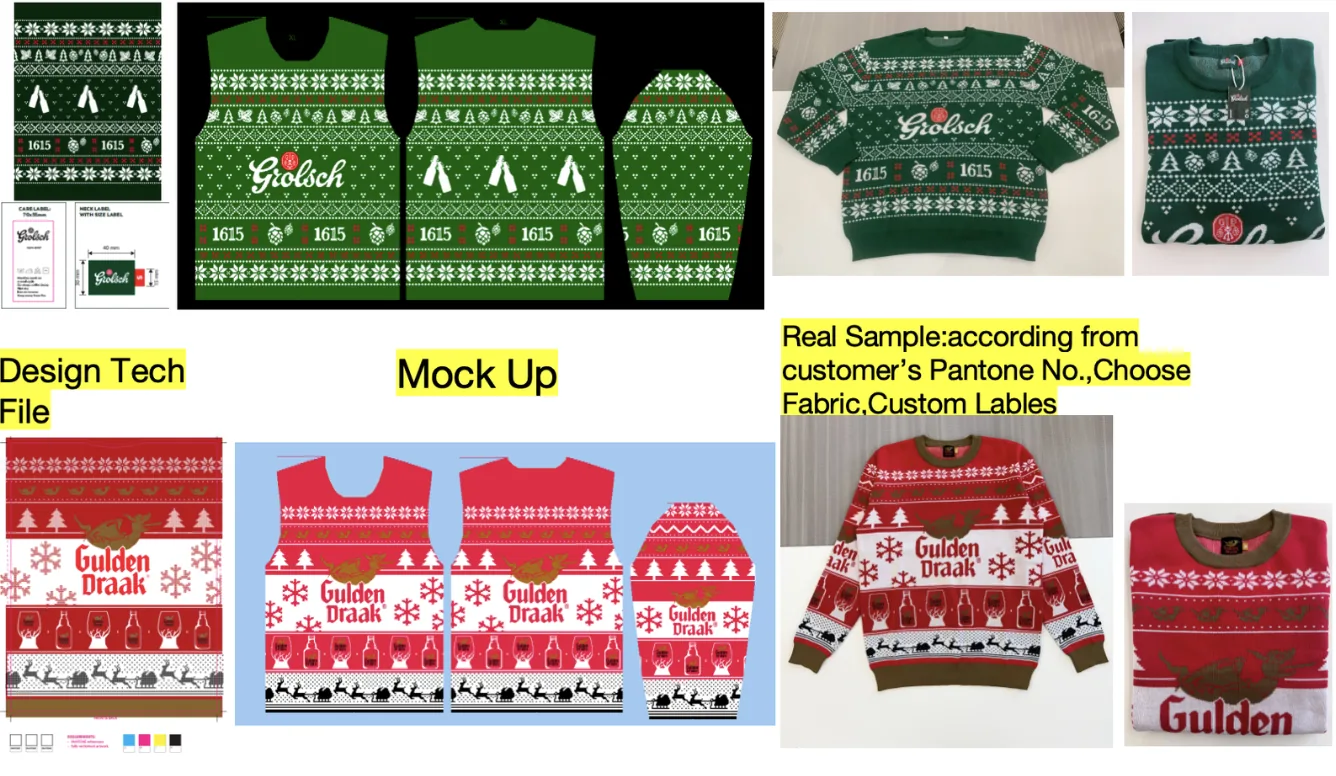 Custom knitwear made on our own flat-knit machines in Dalang, Dongguan