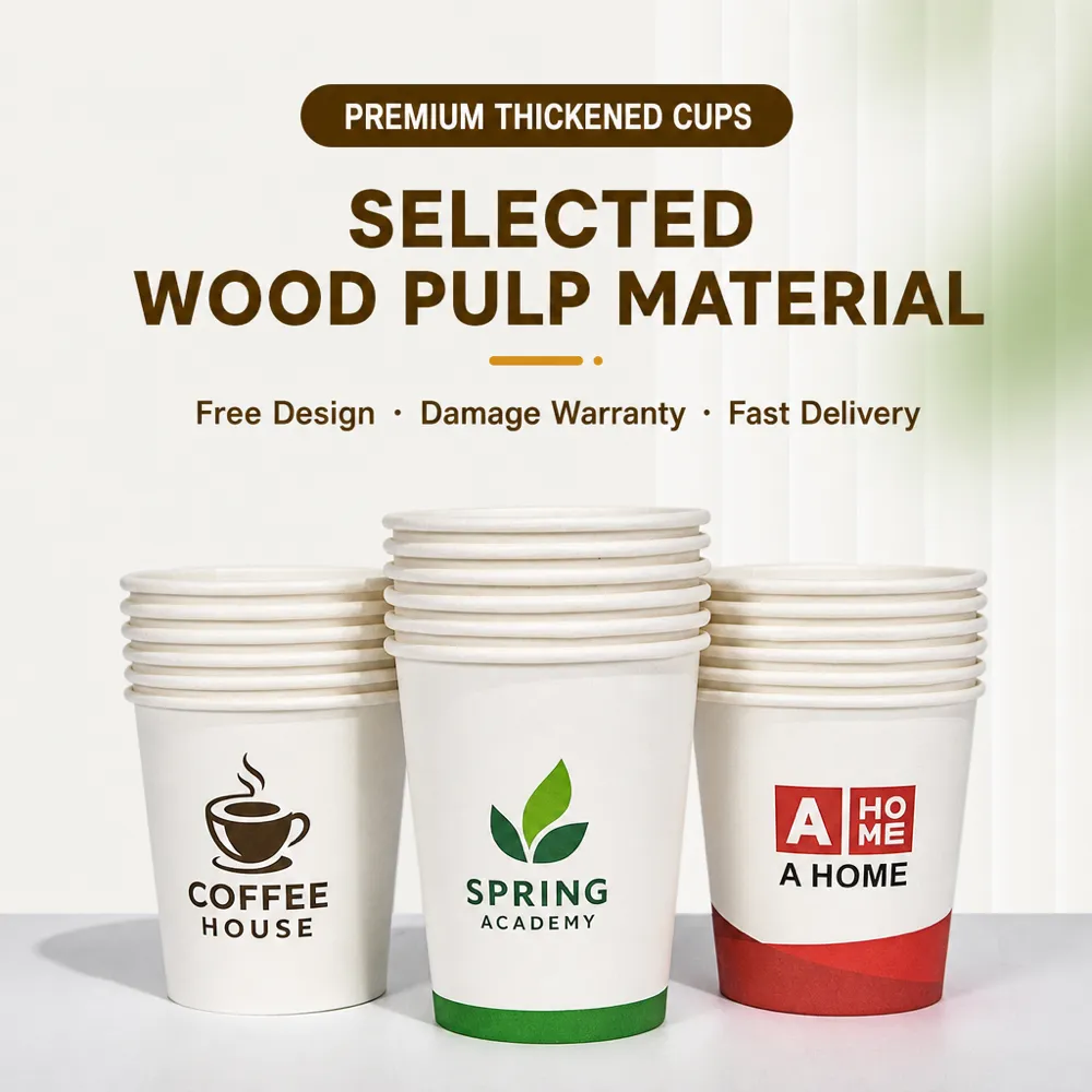 Three sample paper cups