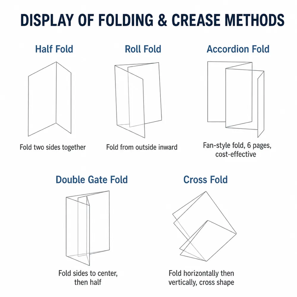 Five folding methods in 3D wireframe